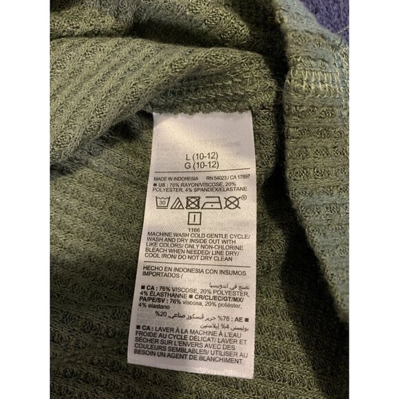 Old Navy Green Waffle Long Sleeve Kids Large - Picture 5 of 7